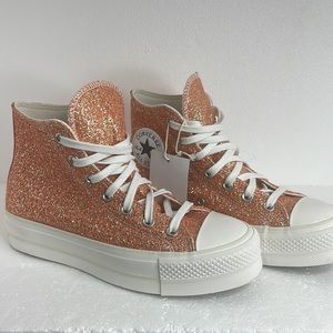 Converse Salmon Glitter Gold High . Deadstock